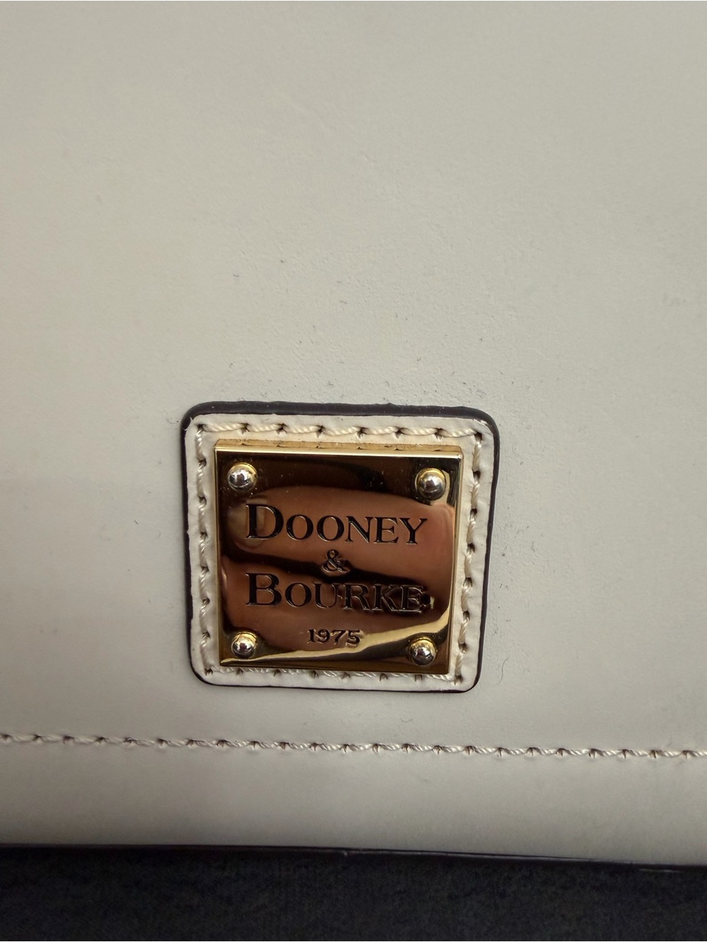 Dooney & Bourke Cream Leather Satchel with Removable Strap - Picture 2 of 7